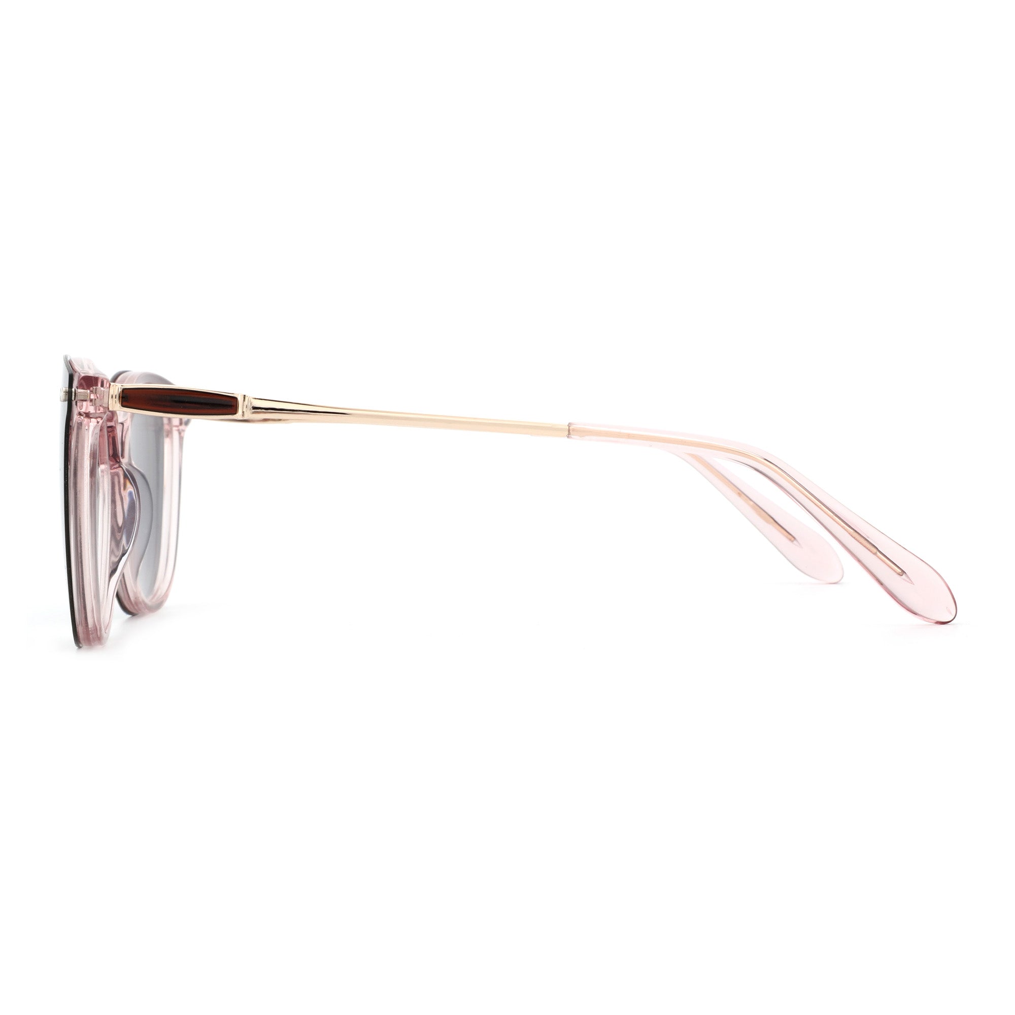 Zenottic Odelette pink acetate sunglasses with gold metal temples.