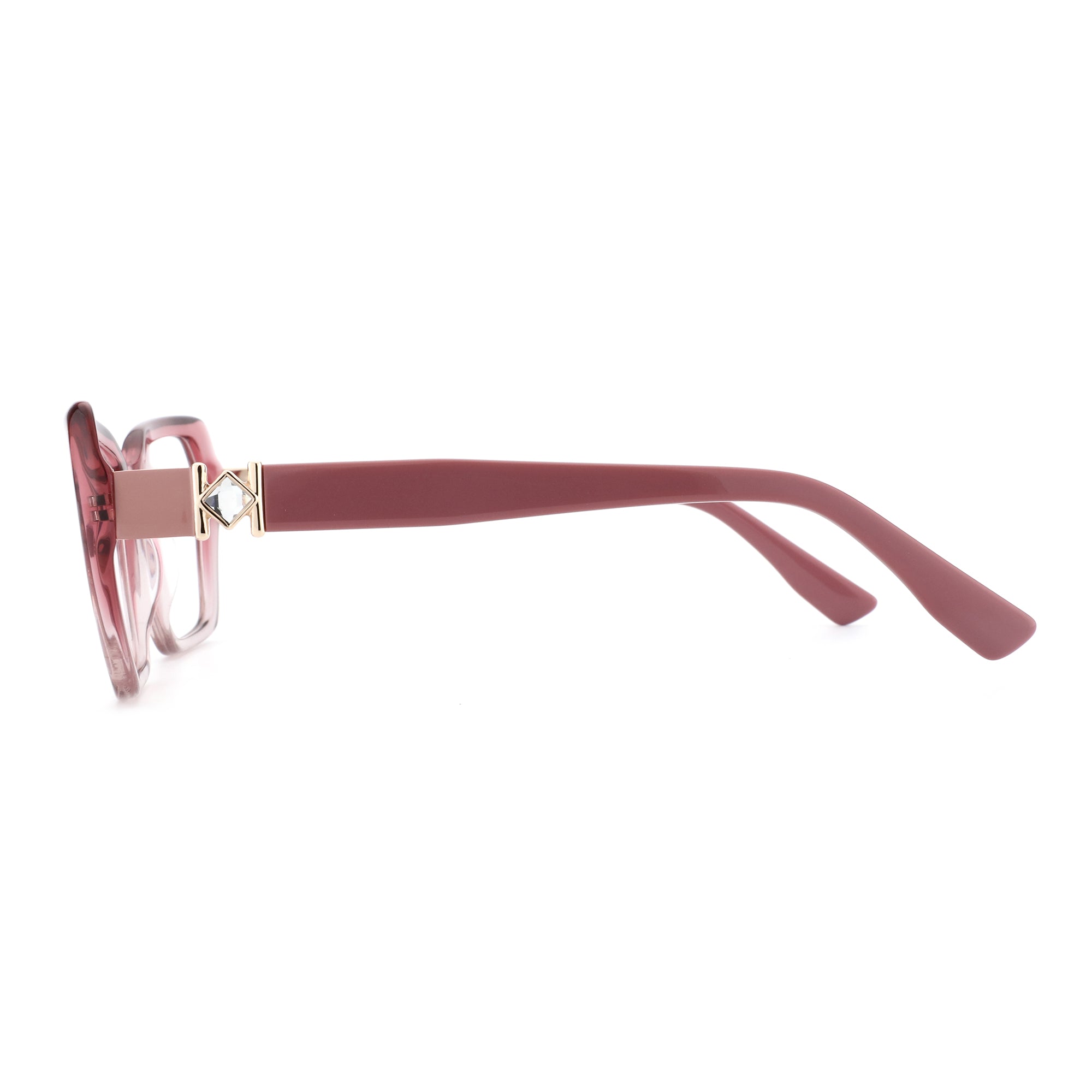 Zenottic Eyeglasses Piper in pink with rose gold accent and diamond detail