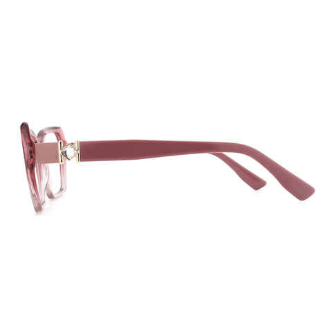 Zenottic Eyeglasses Piper in pink with rose gold accent and diamond detail