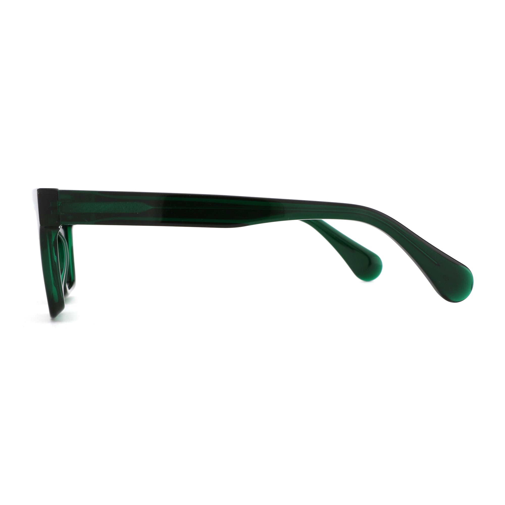 Zenottic Neriah sunglasses in green acetate, showcasing the frame's structure and design
