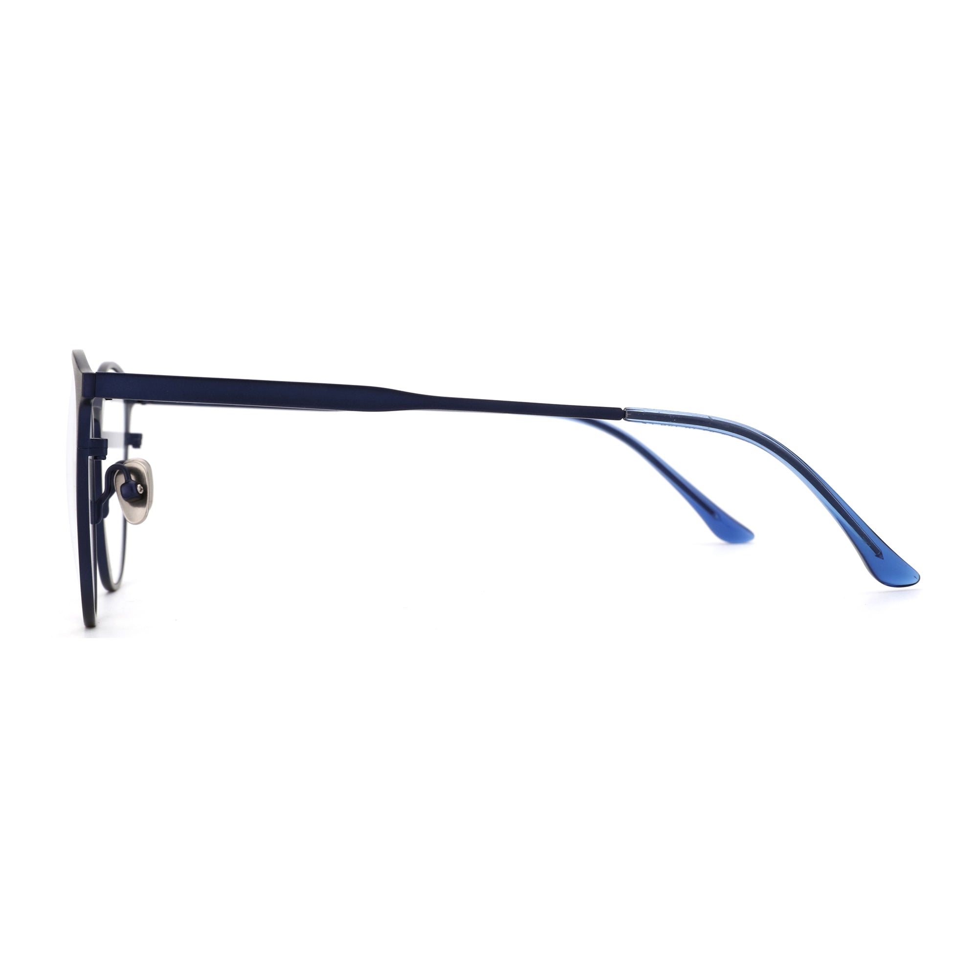 Zenottic Ive eyeglasses in navy blue metal frame, round shape, prescription and fashion glasses