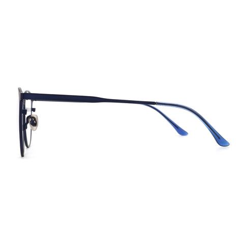 Zenottic Ive eyeglasses in navy blue metal frame, round shape, prescription and fashion glasses