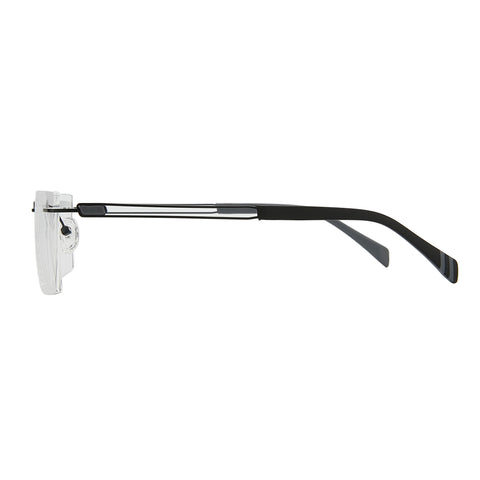 Zenottic Sidney eyeglasses in black with clear lenses and a metal frame.