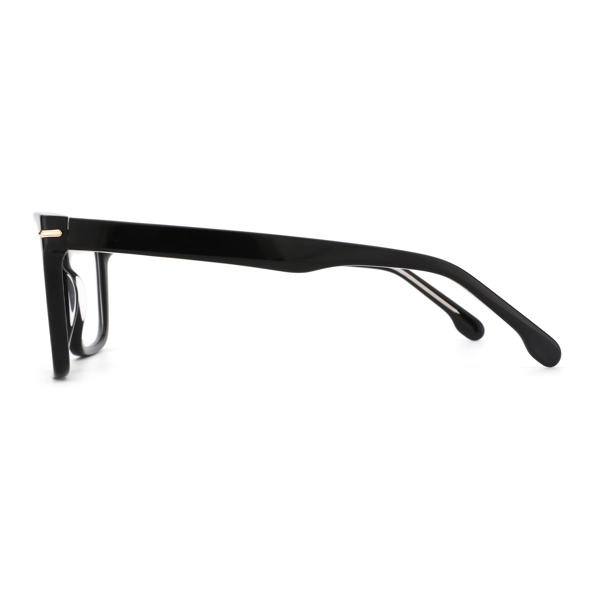 Zenottic Howard black acetate eyeglasses with gold accent on the bridge.