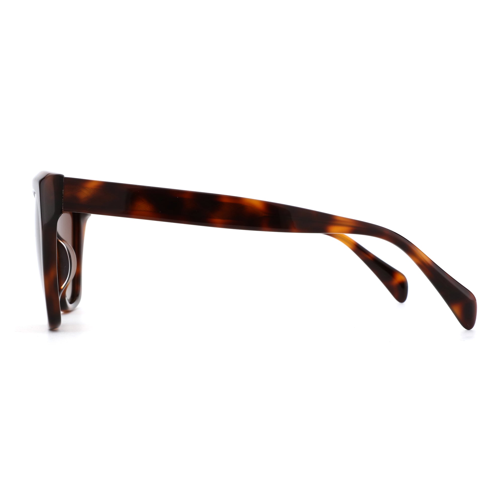 Zenottic Ayla tortoiseshell square sunglasses from the side