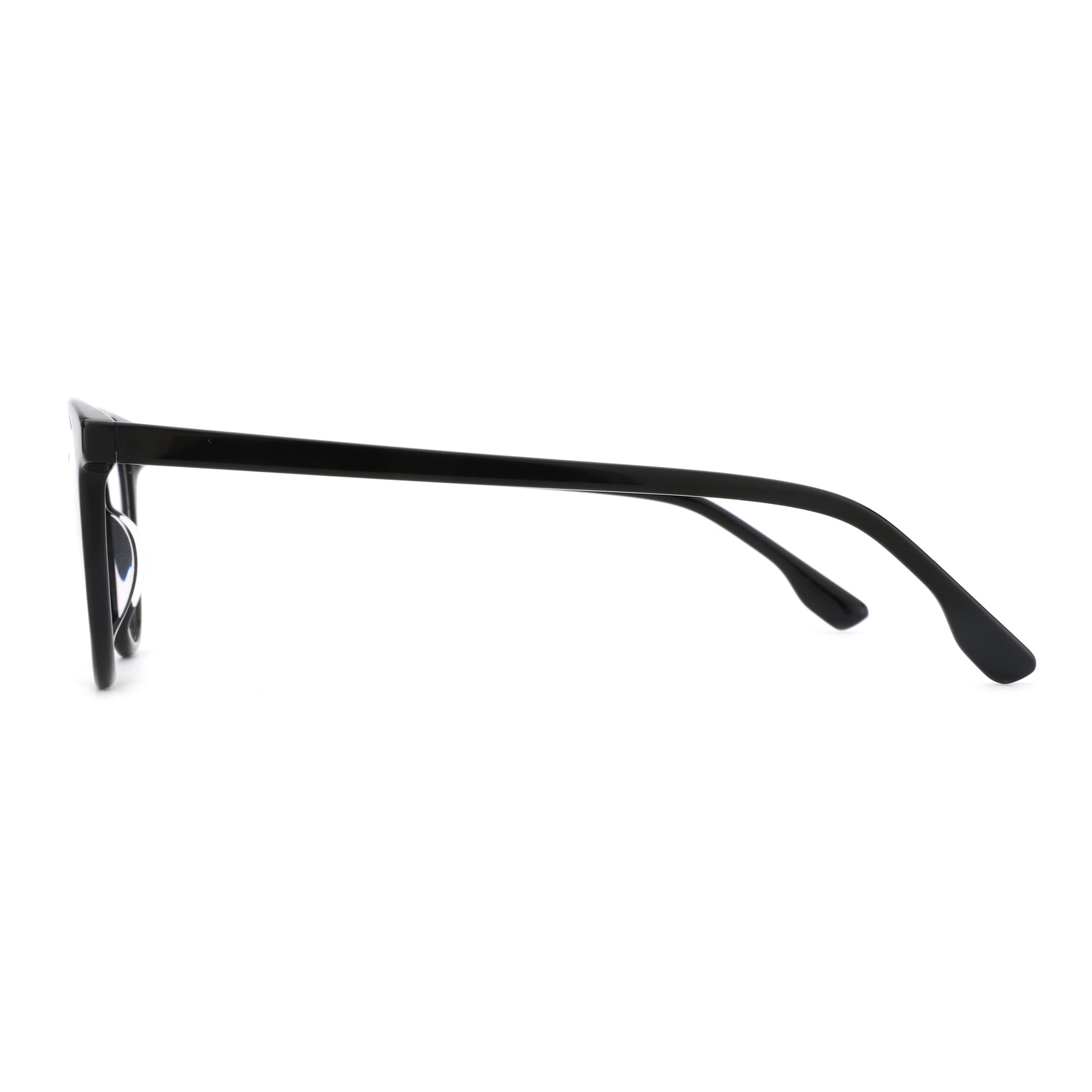 ZENOTTIC Sobremesa black acetate round prescription glasses, side view