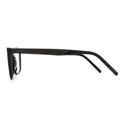 Zenottic Bert eyeglasses in black acetate with a textured detail on the temple.