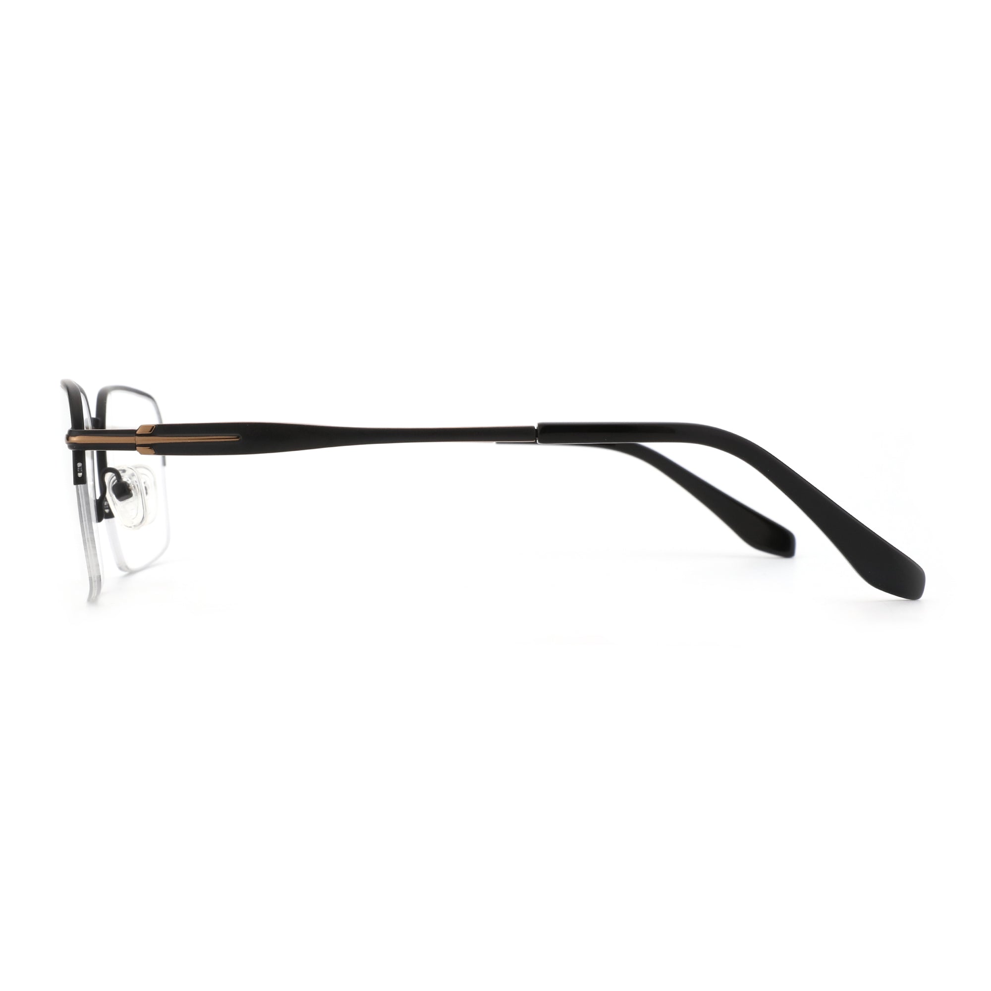 Zenottic Eyeglasses Barlow black metal semi-rimless glasses