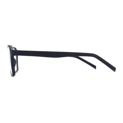 Zenottic Barnett matte black full-rim eyeglasses, side view.