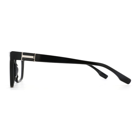 Zenottic Antonio black acetate eyeglasses with silver temple detail