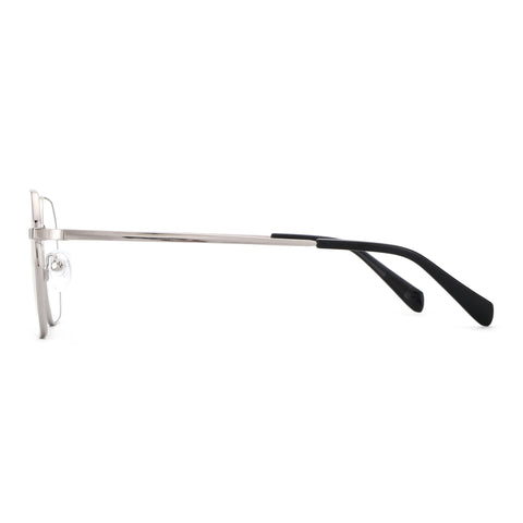 Zenottic Baldwin eyeglasses with silver metal frame and black temple tips.