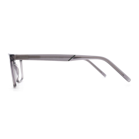 Zenottic Bert eyeglasses in translucent grey acetate with subtle textured detailing.