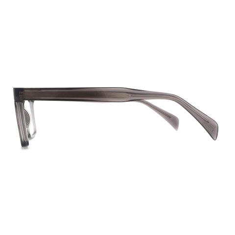 Zenottic Byron eyeglasses, grey acetate frame, square shape, side view.