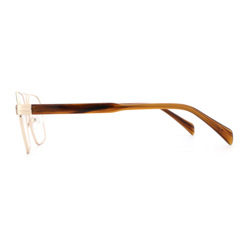 Zenottic Eyeglasses Borg with gold metal frame and tortoiseshell temples