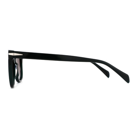 Zenottic Zander black acetate sunglasses with silver accent on hinge.