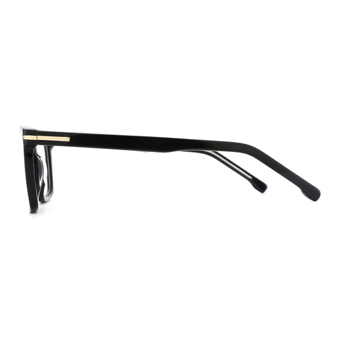 Zenottic Upton black acetate square eyeglasses with gold hinge accent