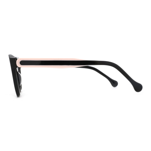 Zenottic Eyeglasses Heloise black acetate cat eye frames with light pink accent