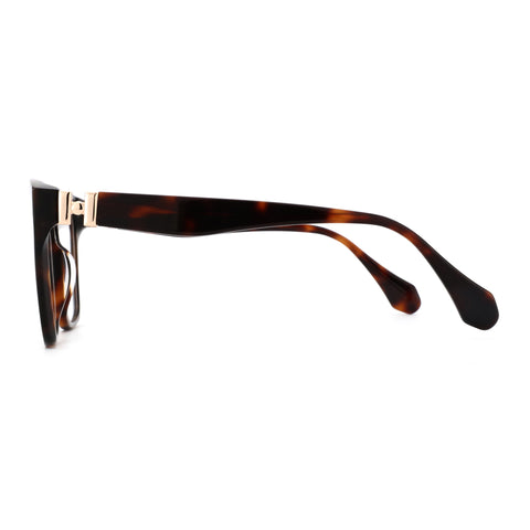 Zenottic Arden eyeglasses in tortoiseshell acetate with gold hinge detail.