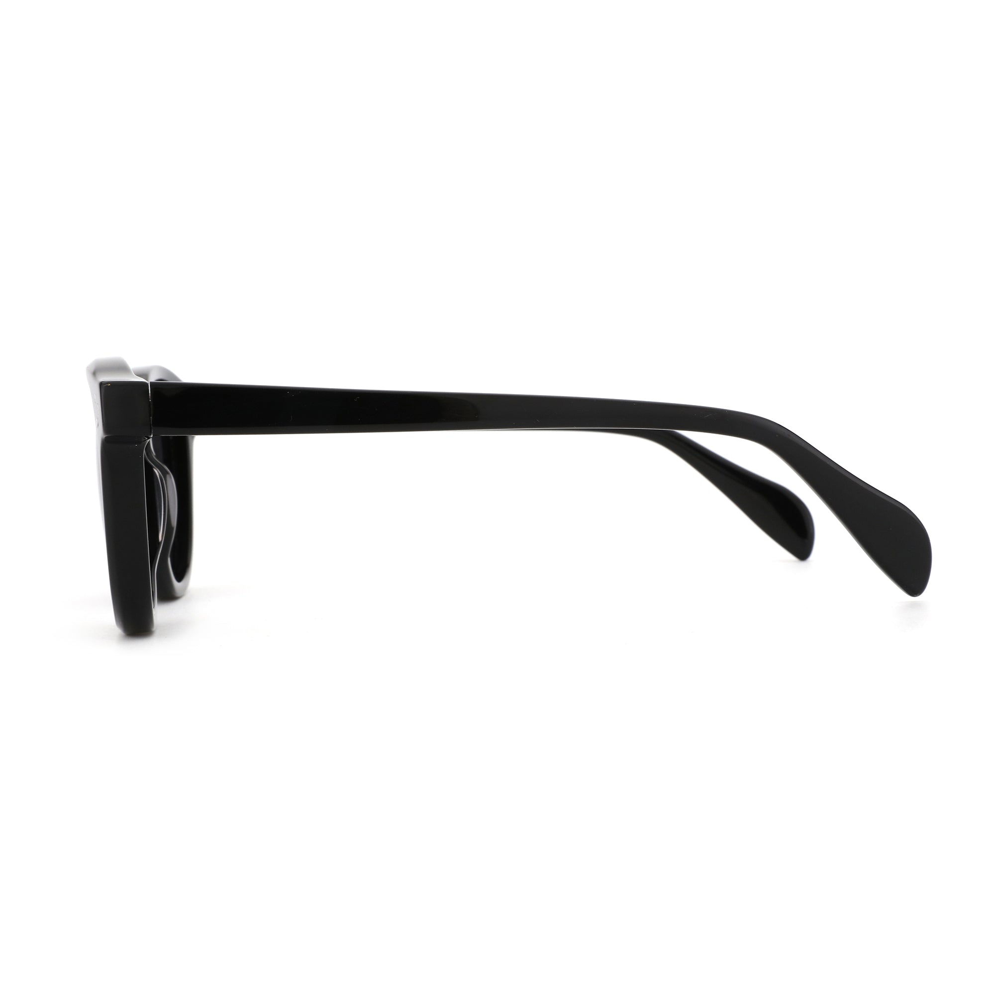 Zenottic Qeturah sunglasses in black acetate frame, side view