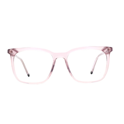 ZENOTTIC Catherine eyeglasses: light pink plastic square frame, clear demo lenses.