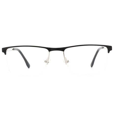 ZENOTTIC Alex eyeglasses, classic square frame with black metal top and clear lenses.