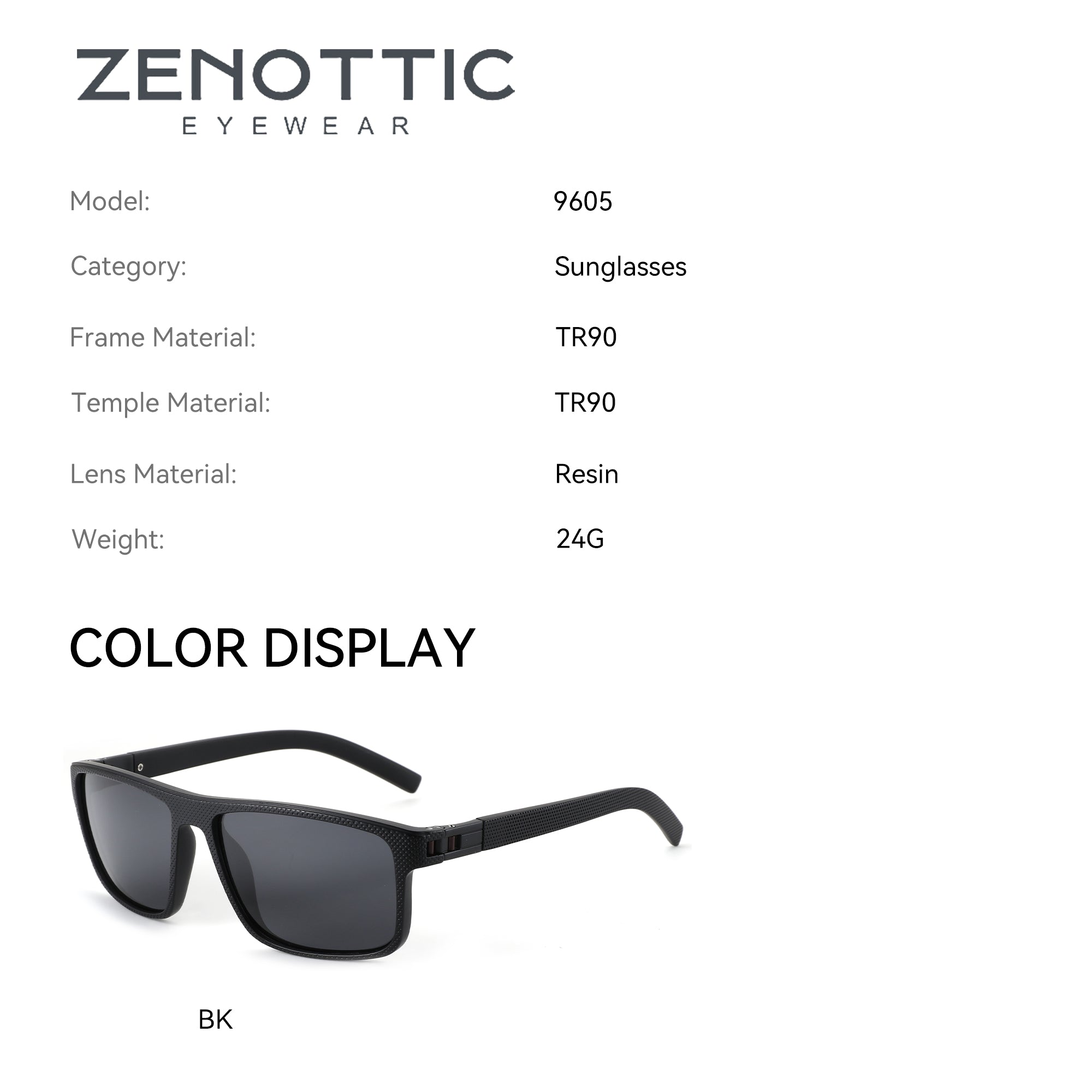 ZENOTTIC Gepolariseerde zonnebril voor heren, licht TR90-montuur, UV400- bescherming ZENOTTIC Gepolariseerde zonnebril voor heren, licht TR90-montuur, UV400- bescherming