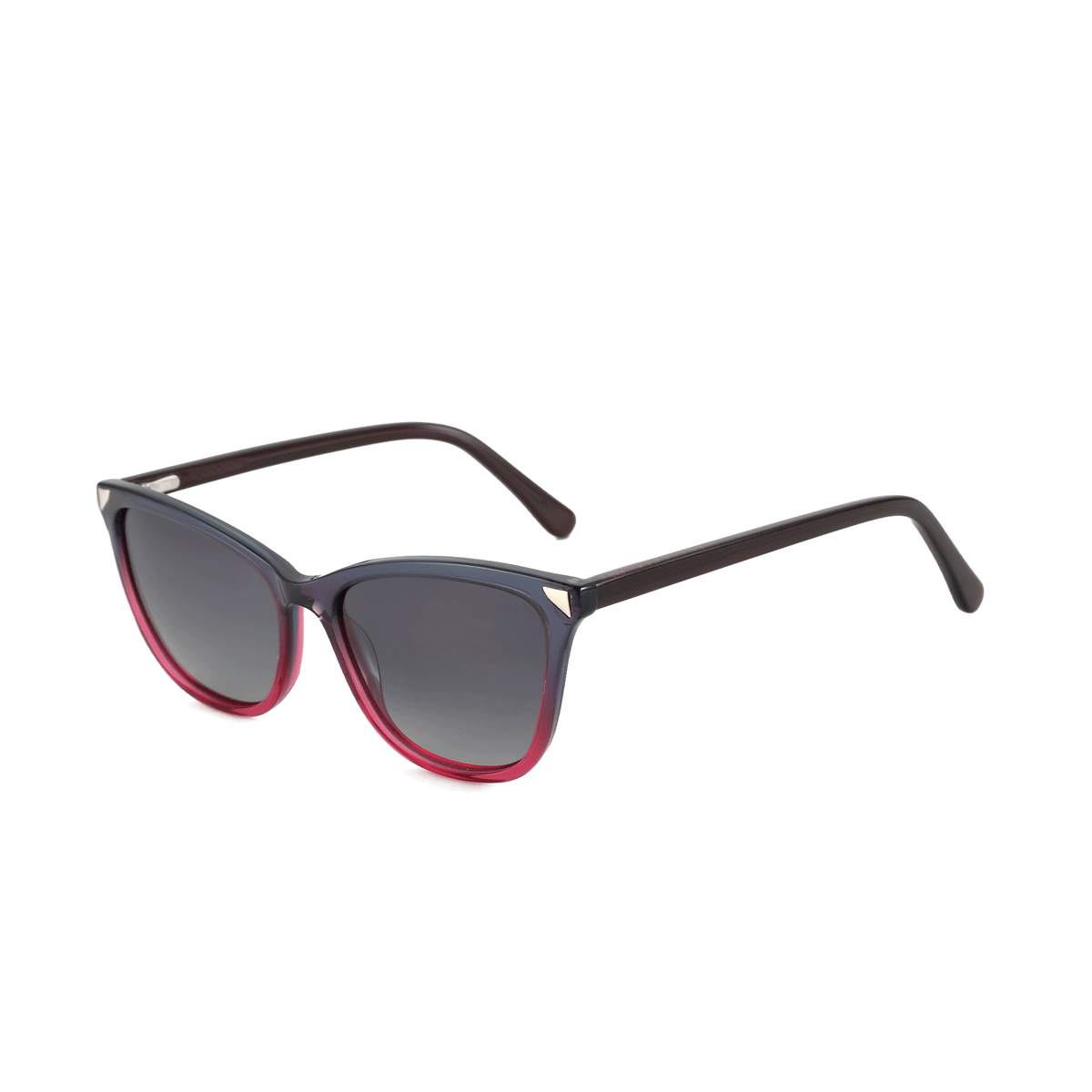 Zenottic Yseult sunglasses with cat eye frame, gradient blue, purple, and pink color acetate frame.