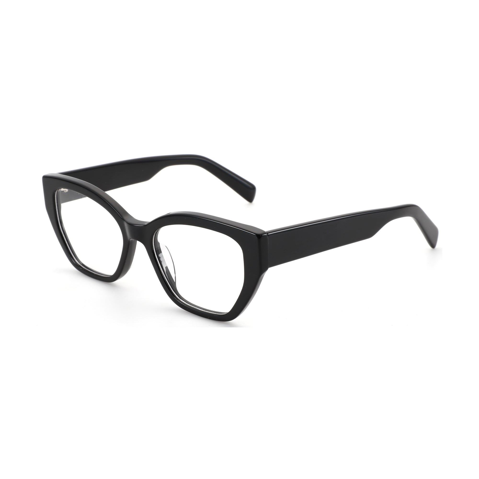Zenottic Wanda cat-eye eyeglasses in black acetate, resin lens