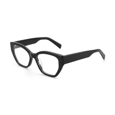 Zenottic Wanda cat-eye eyeglasses in black acetate, resin lens