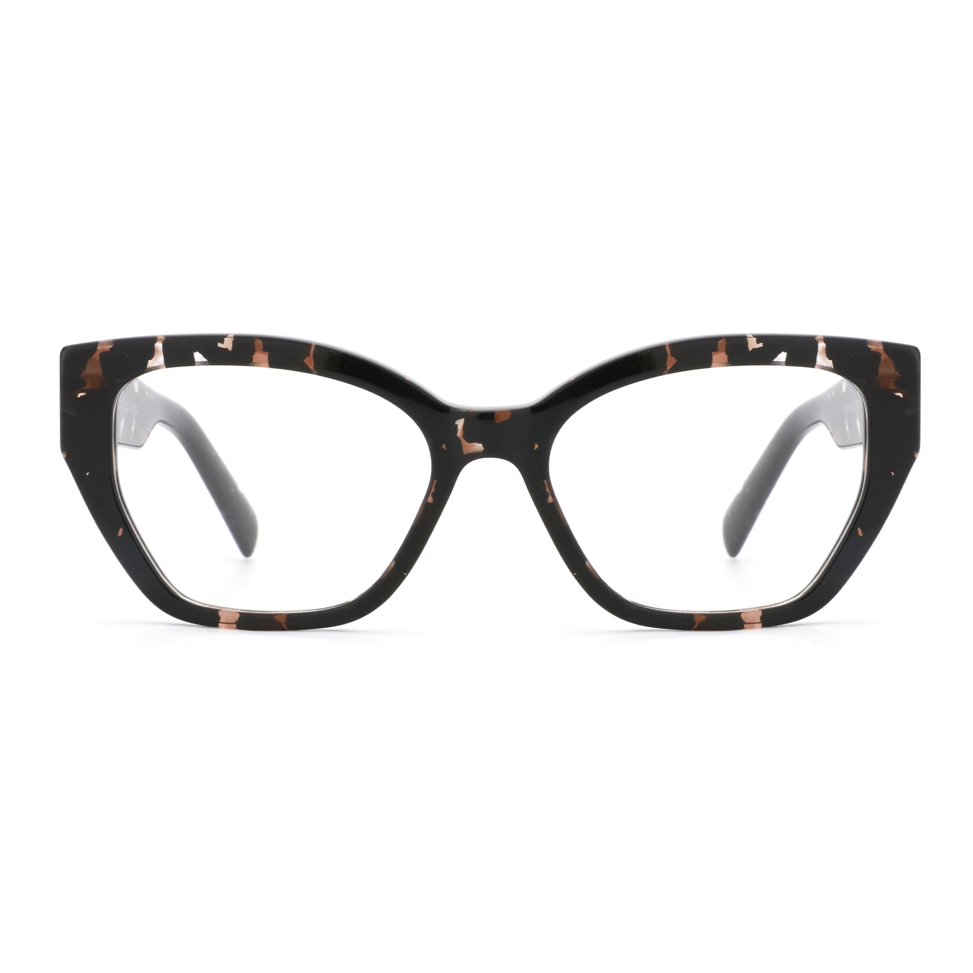 Zenottic Wanda eyeglasses, acetate black frame with brown flecks, G6289-53-18-145