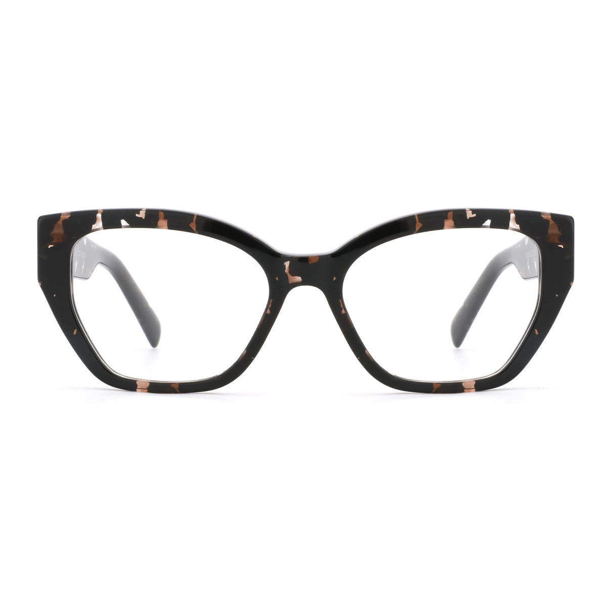 Zenottic Wanda eyeglasses, acetate black frame with brown flecks, G6289-53-18-145