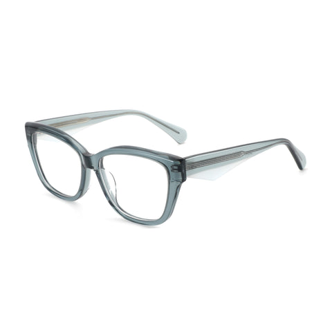 Zenottic Hiram eyeglasses in gray-blue acetate frame with clear lenses, prescription eyewear