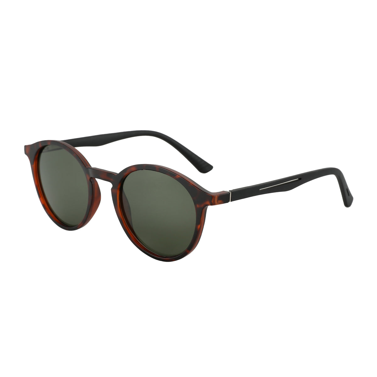 Zenottic Evelyn Sunglasses: Tortoise shell frame with black temples, vintage design, UV protection