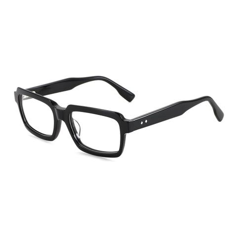 Zenottic Riley black acetate geometric eyeglasses with clear lenses