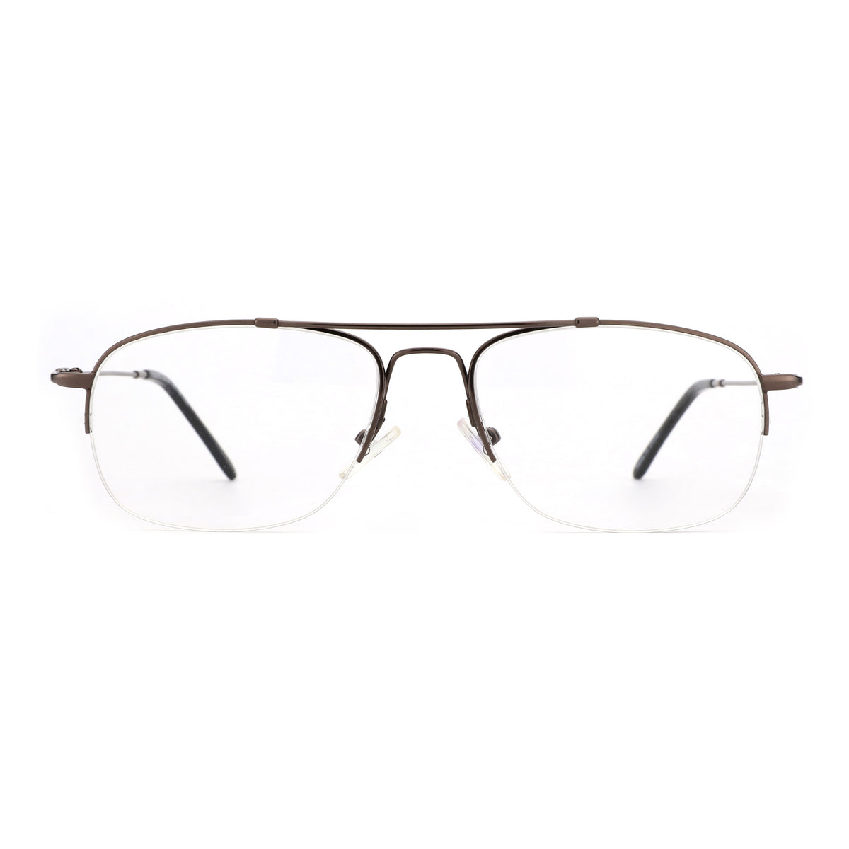 Zenottic Harvey eyeglasses, featuring a brown memory metal frame with "Memory Metal" 