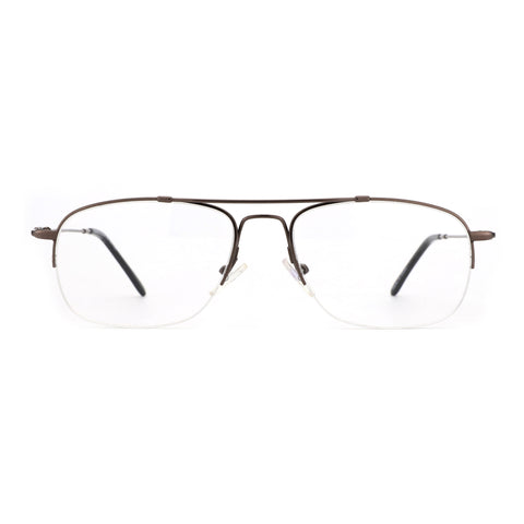 Zenottic Harvey eyeglasses, featuring a brown memory metal frame with "Memory Metal" 
