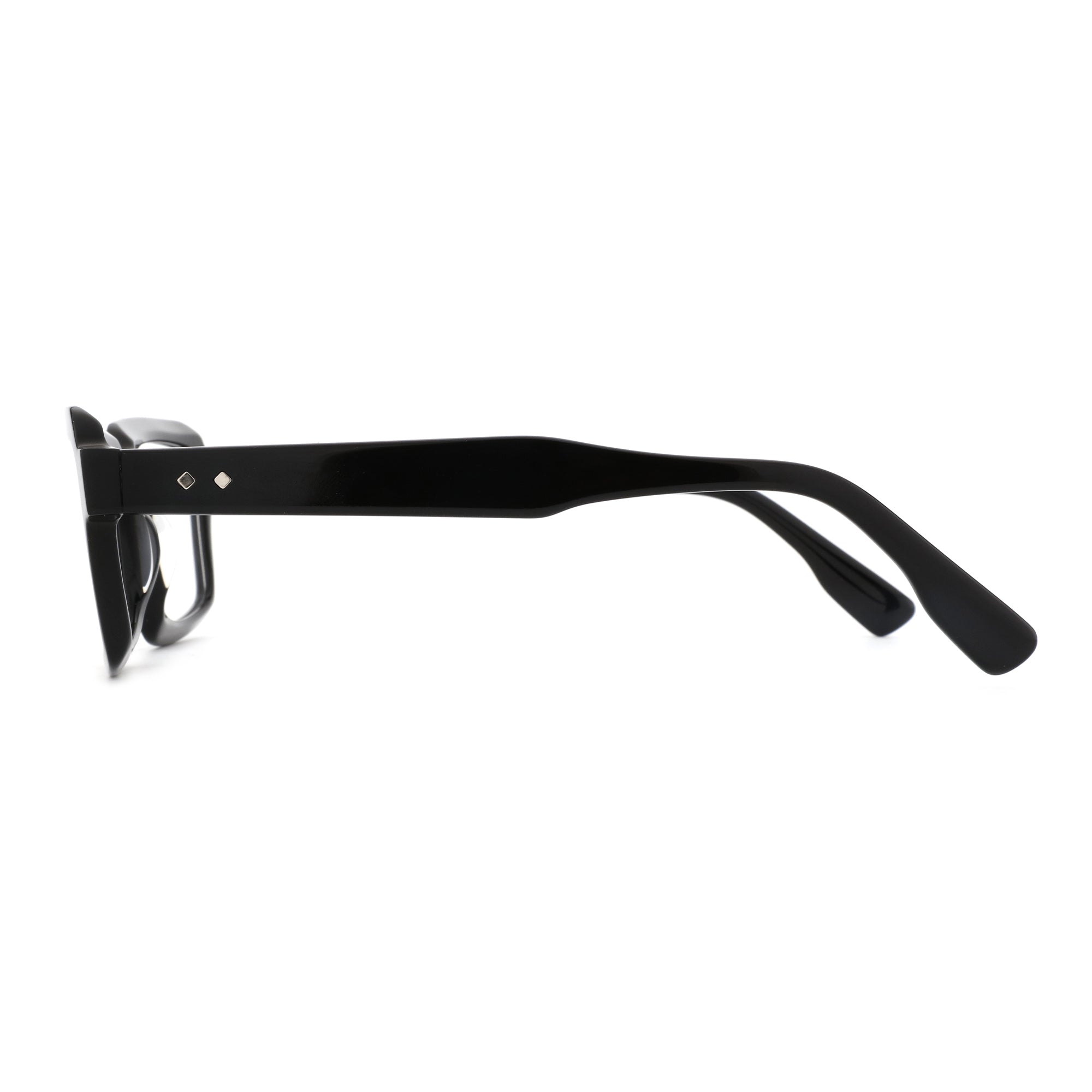 Zenottic Riley black acetate eyeglasses with silver diamond accents