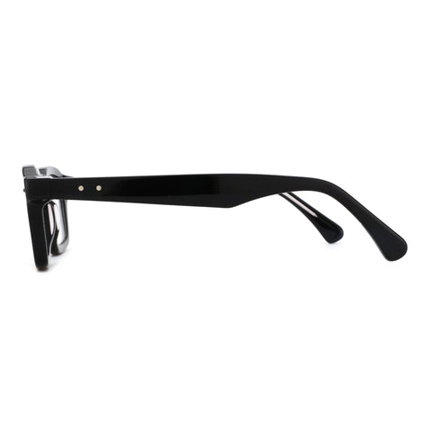 Zenottic Gideon black acetate square eyeglasses frame, side view, vintage style