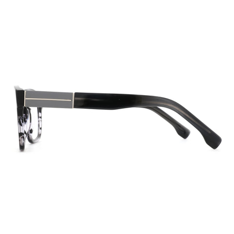 Zenottic Eyeglasses Quentin in black acetate with silver temple detail.