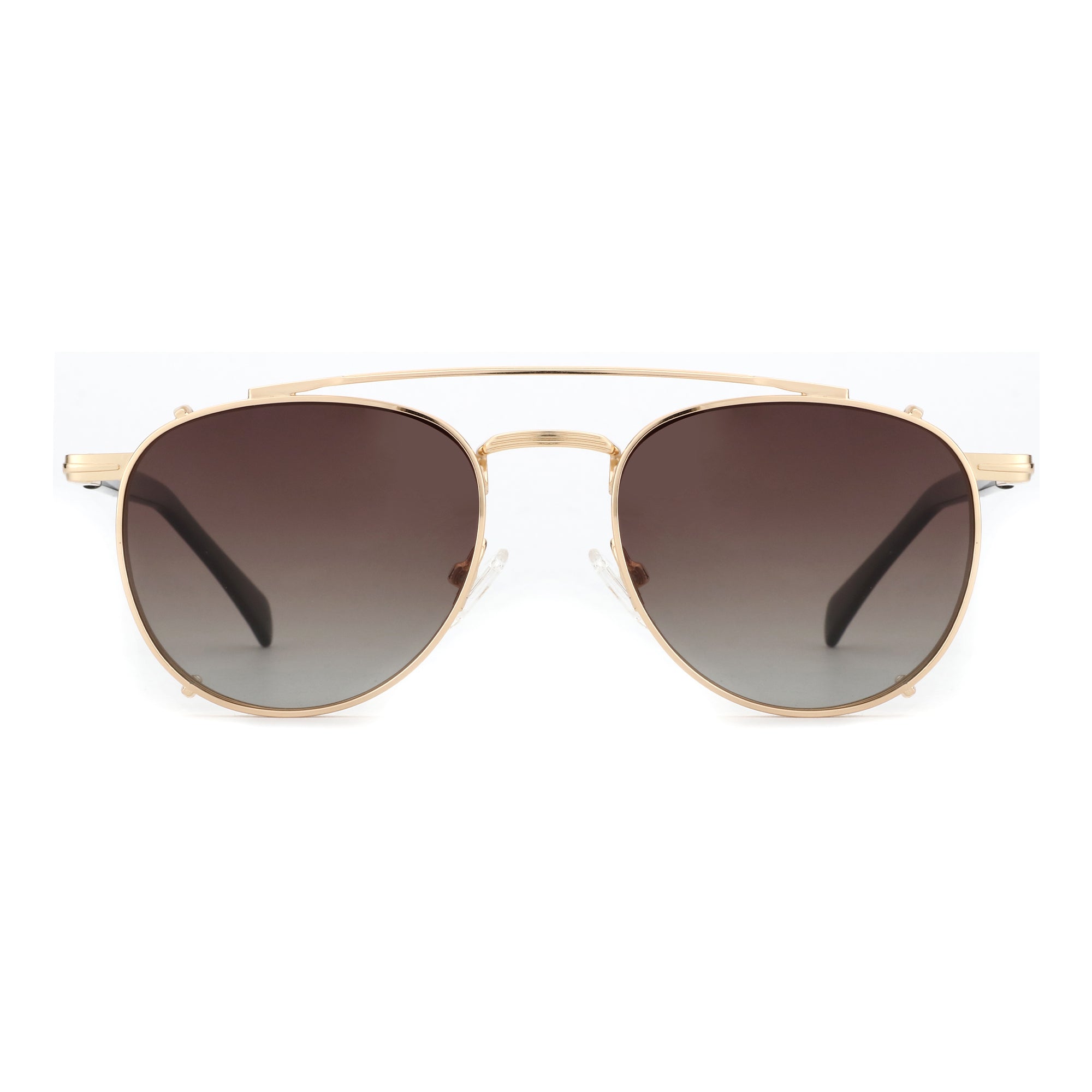 Zenottic Sun Glasses Forrest gold aviator sunglasses with gradient brown lenses