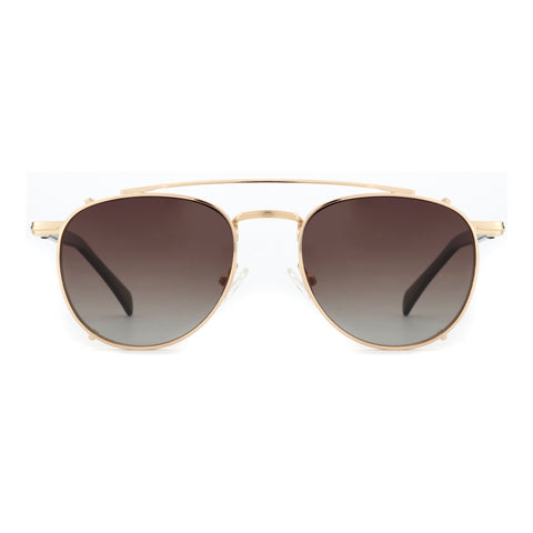 Zenottic Sun Glasses Forrest gold aviator sunglasses with gradient brown lenses