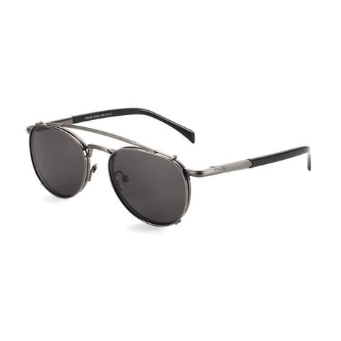 Zenottic Forrest aviator sunglasses with gunmetal metal frame and dark lenses.