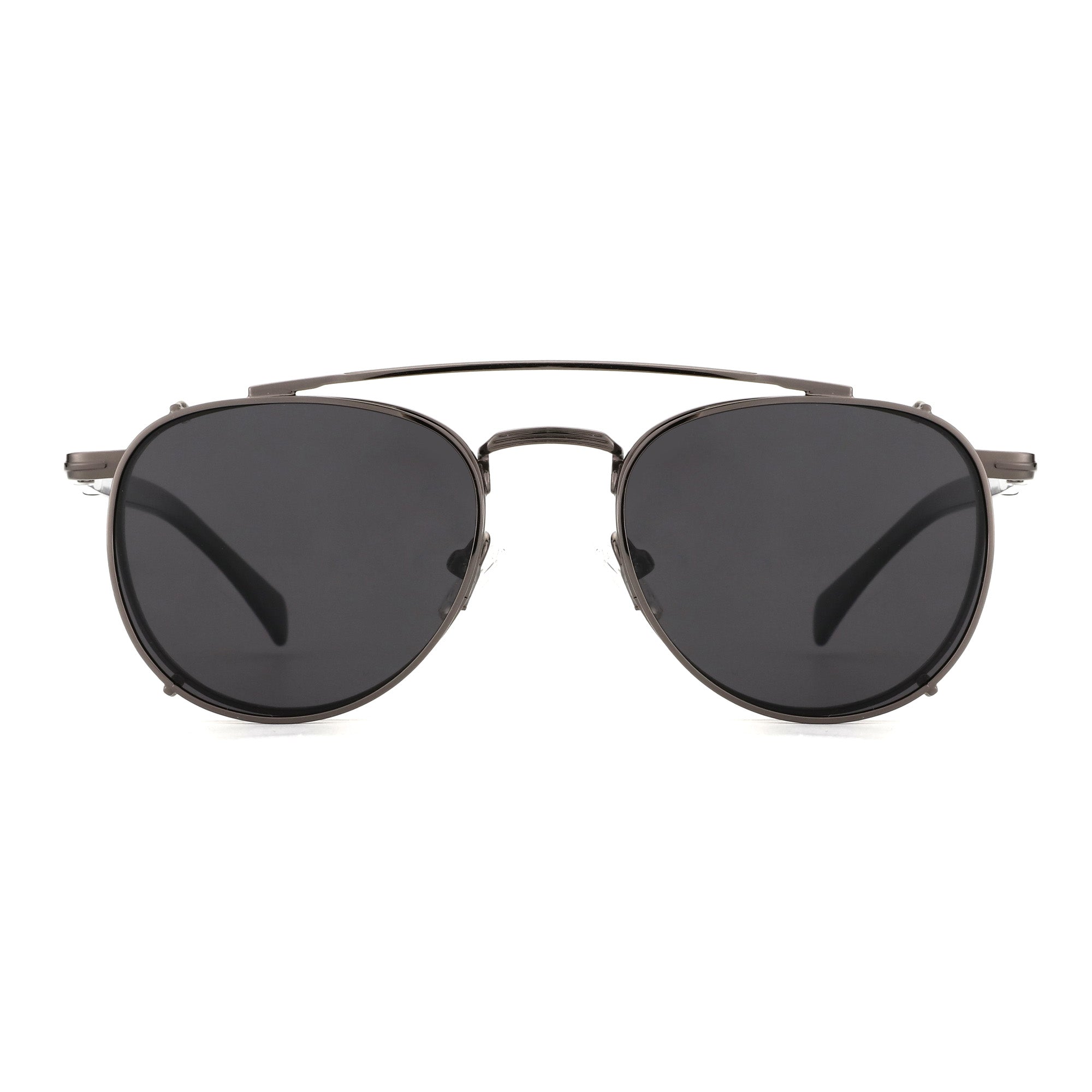Gun metal frame Zenottic aviator sunglasses with dark lenses