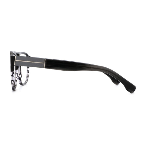 Zenottic Eyeglasses Yves black acetate frame with marbled front and silver accent