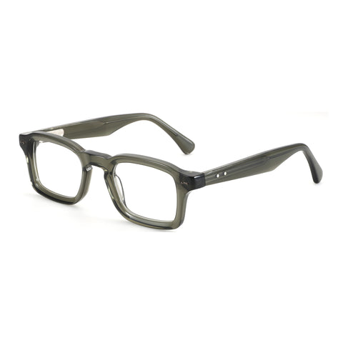 Zenottic Gideon eyeglasses: vintage square acetate frame, dark gray, clear lenses
