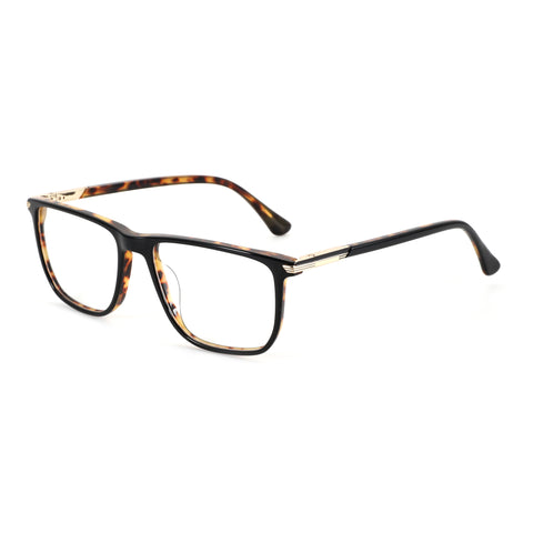 Zenottic Floyd eyeglasses with black acetate frames and tortoise shell pattern temples.