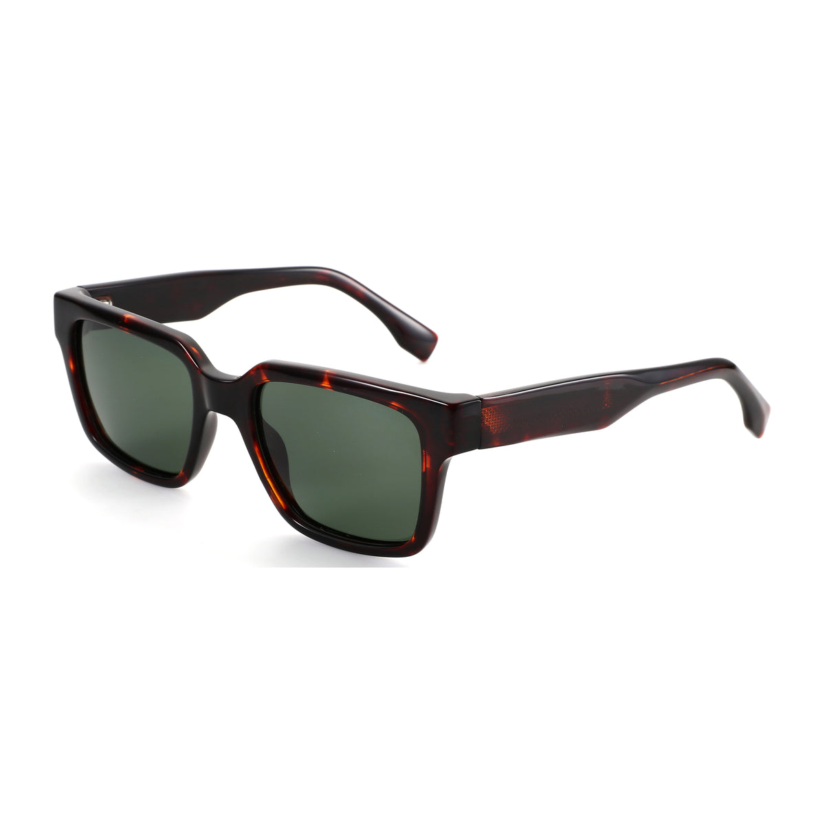 Zenottic Fernando tortoiseshell acetate sunglasses with dark green lenses.