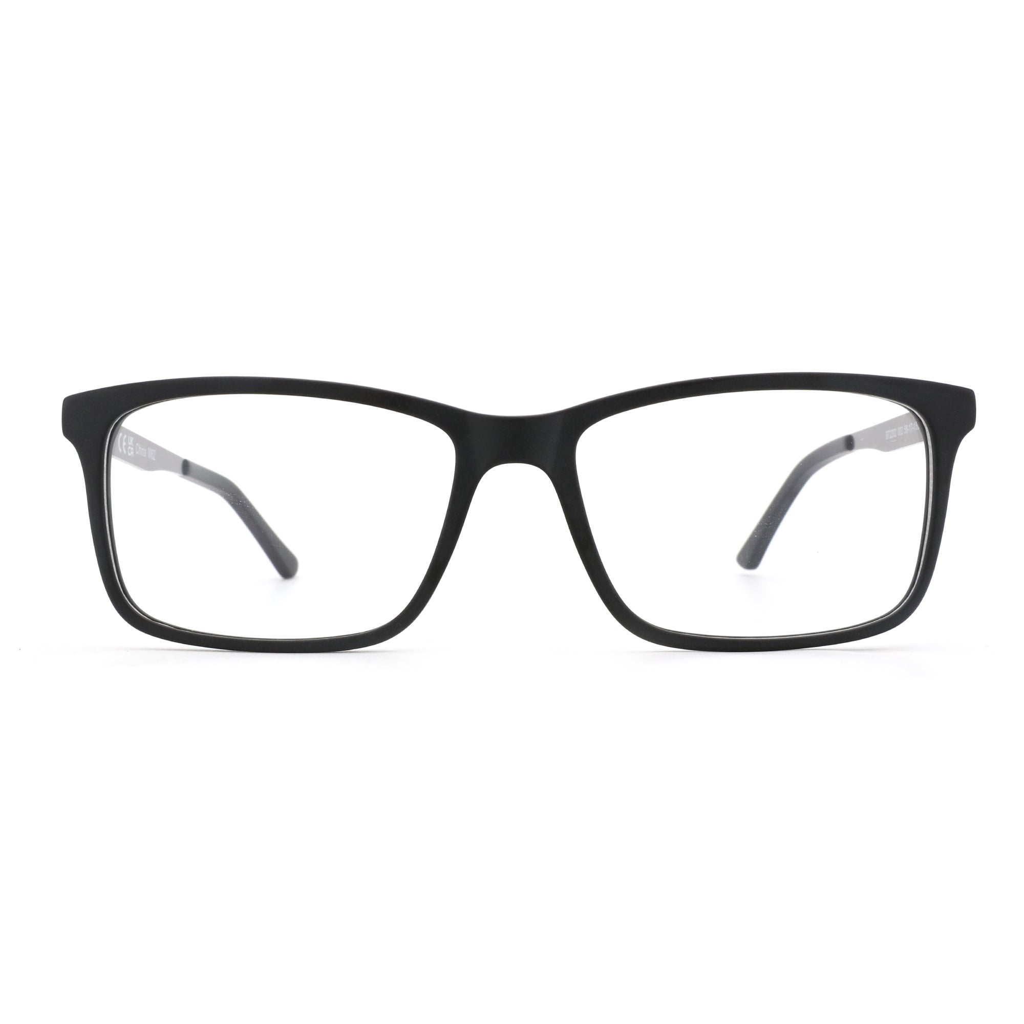Zenottic Maverick black acetate full-rim eyeglasses with clear lenses.