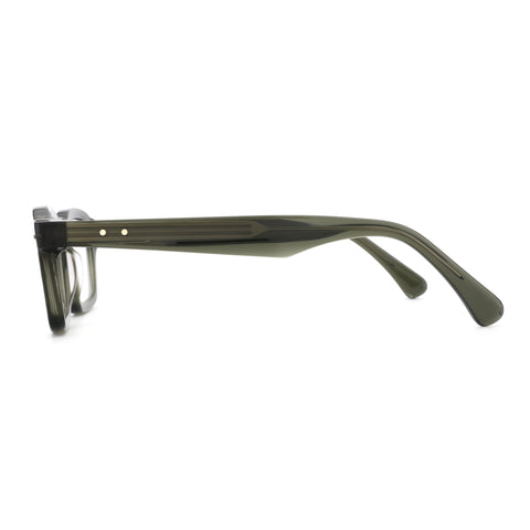 Zenottic Eyeglasses Gideon: dark green acetate frame, vintage square shape, gold rivet detail. (46mm lens)