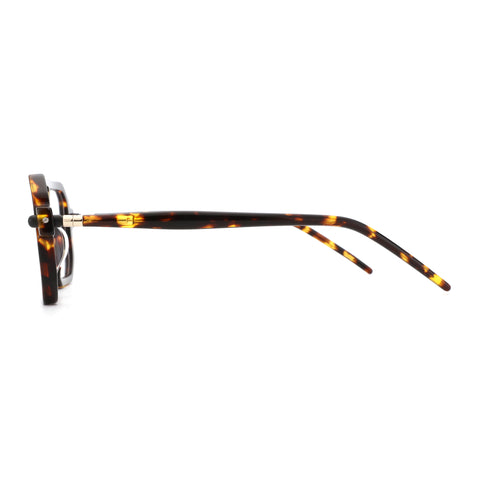 Zenottic Eyeglasses Reed aviator eyeglasses with tortoiseshell acetate frame and clear lenses.